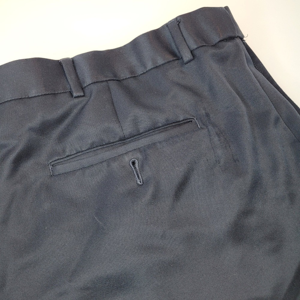 Roundtree & Yorke Dress Pants Mens 46x29 Navy Blue Good Easy Care Flat Front